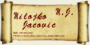 Milojko Jačović vizit kartica